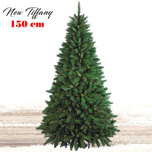 Albero Di Natale 150cm New Tiffany Super Folto 438 Rami Pino Verde Base a Croce