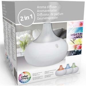 Diffusore Aromi USB Luce LED 8 Colori Aromaterapia Olio Profumato Bianco 140ml