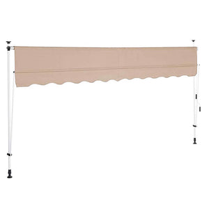 Tenda Sole Balcone Estensibile Parasole Avvolgibile Esterno con Gambe 400cm Beig