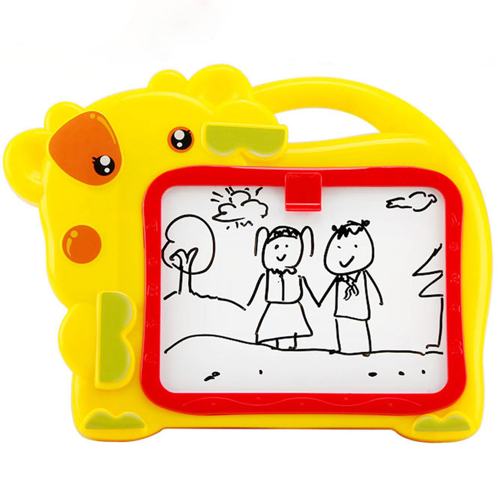 Lavagna Magnetica Bambini Hippo 2in1 Con Gessetti Cassino E Pennarelli Giallo