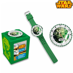 Orologio da Polso Analogico Star Wars Yoda 4in1 Salvadanaio Portafoto Kids Euro