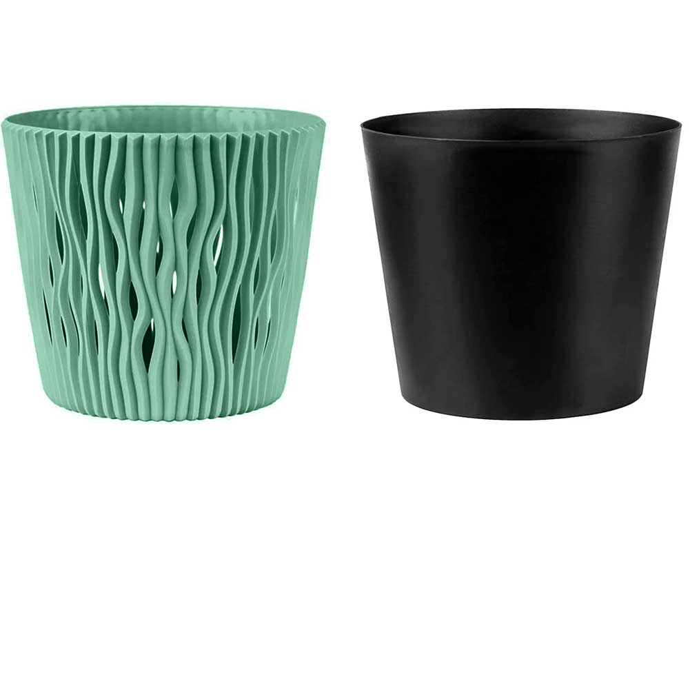 Fioriera Vaso Decorativo Design Moderno Fiori Piante Casa Esterno 16cm Verde