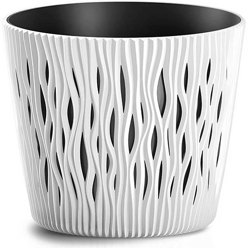 Fioriera Vaso Decorativo Design Moderno Fiori Piante Casa Esterno 16cm Bianco