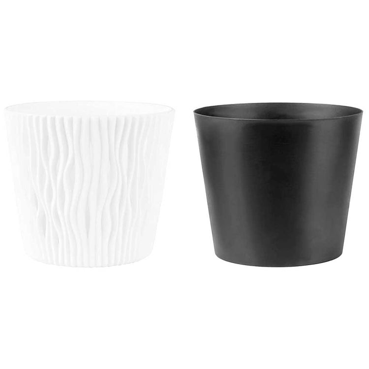 Fioriera Vaso Decorativo Design Moderno Fiori Piante Casa Esterno 16cm Bianco