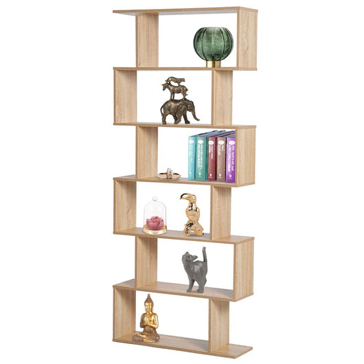 Libreria Design Moderna Scaffale 6 Ripiani 190x80x24cm Casa Ufficio Beige