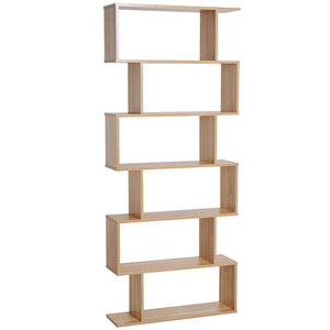 Libreria Design Moderna Scaffale 6 Ripiani 190x80x24cm Casa Ufficio Beige