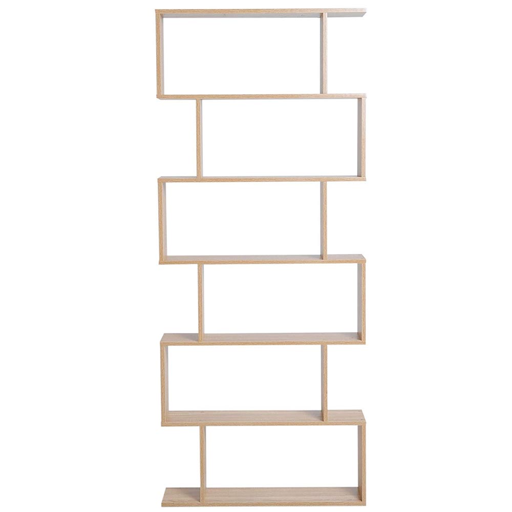 Libreria Design Moderna Scaffale 6 Ripiani 190x80x24cm Casa Ufficio Beige