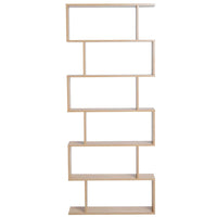 Libreria Design Moderna Scaffale 6 Ripiani 190x80x24cm Casa Ufficio Beige