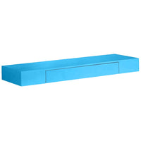 Mensola Cassetto Sospeso da Parete Scaffale in Legno MDF Blu 80x25x8cm