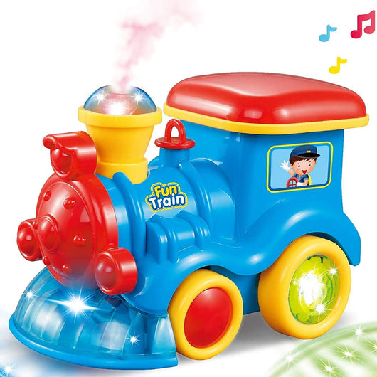 Trenino Locomotiva Giocattolo Bambini con Fumo Vapore Luci e Suoni a Batteria