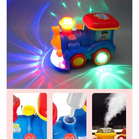 Trenino Locomotiva Giocattolo Bambini con Fumo Vapore Luci e Suoni a Batteria