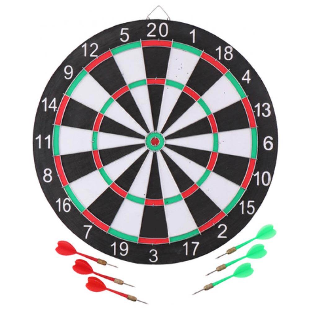 Dart Game Gioco Tirassegno Bersaglio 6 Freccette Metallo Da Muro con Segna Punti