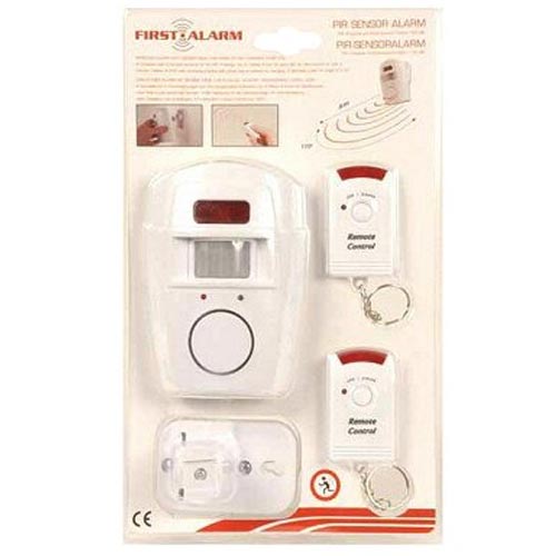 Allarme con Sensore Infrarossi 2 Telecomandi 105 DB Raggio 6 Metri First Alarm