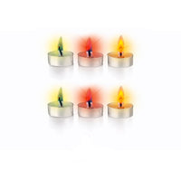 Candele Set 6 Pezzi Colorate Candeline Tealight a Cera con Fiamma Colorata