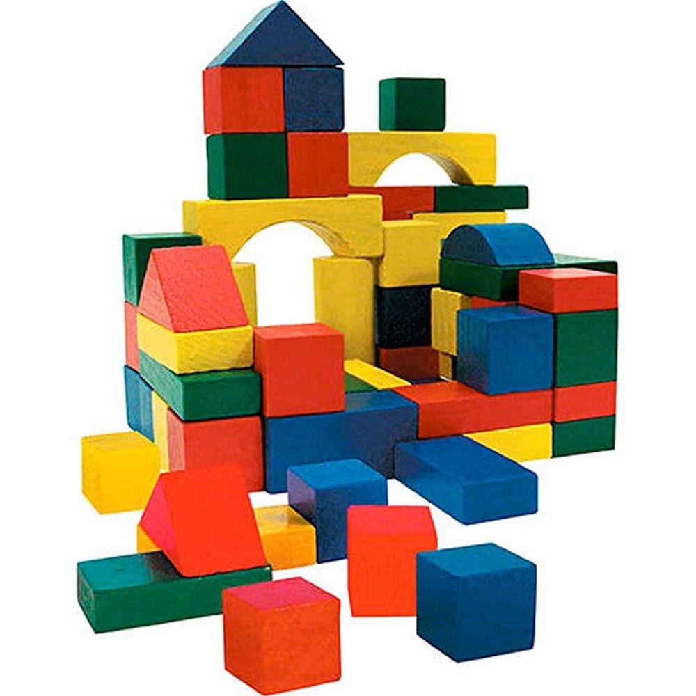 Playset Costruzioni in Legno 50 Mattoncini Giocattolo Bambini Gioco Educativo