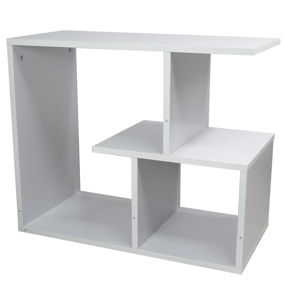 Libreria Tavolino Divano Design Moderno 5 Ripiani 60x30x50cm Casa Ufficio Bianco