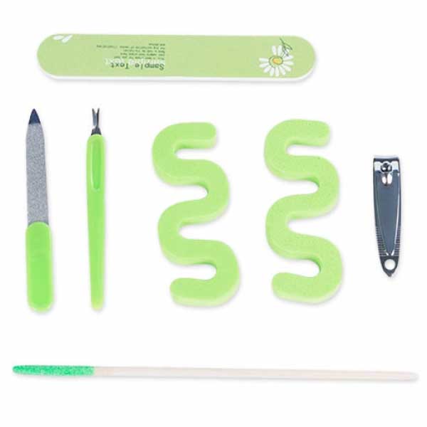 Set Accessori Per Manicure Pedicure 7 Pezzi In Metallo Da Viaggio Vari Colori