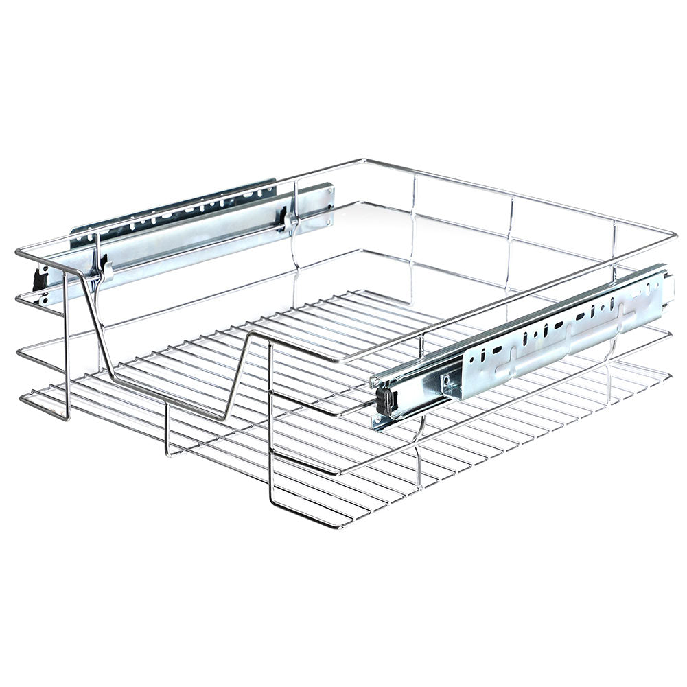 Cassetto Telescopico Cucina 50cm Cestello Mensola Estraibile Salvaspazio Acciaio