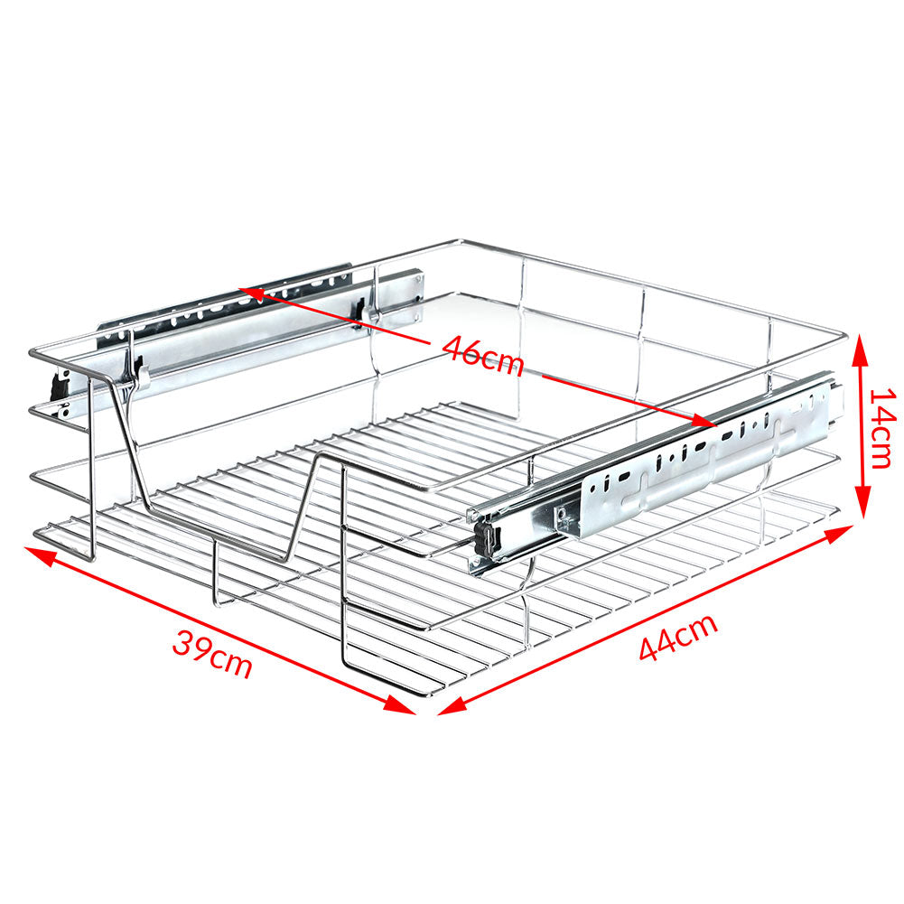 Cassetto Telescopico Cucina 50cm Cestello Mensola Estraibile Salvaspazio Acciaio