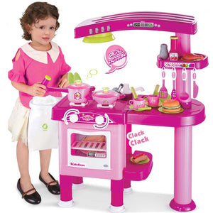 Cucina Per Bambine Giocattolo 69 Accessori Con Stoviglie Luci Suoni Altezza 80cm