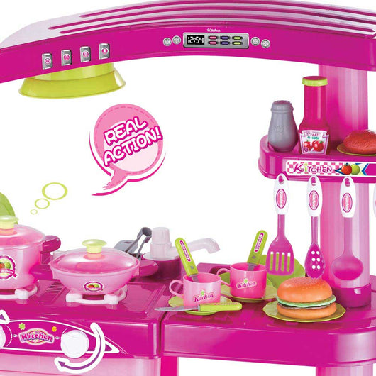 Cucina Per Bambine Giocattolo 69 Accessori Con Stoviglie Luci Suoni Altezza 80cm