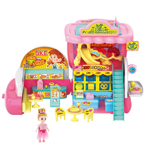 Registratore Cassa Playset Ristorante Giocattolo Bambini con Bambola e Accessori