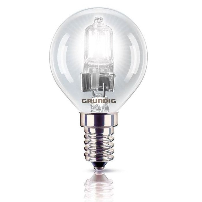 Grundig Lampadina Alogena a Risparmio Energetico forma Sfera 42W E14 luce calda