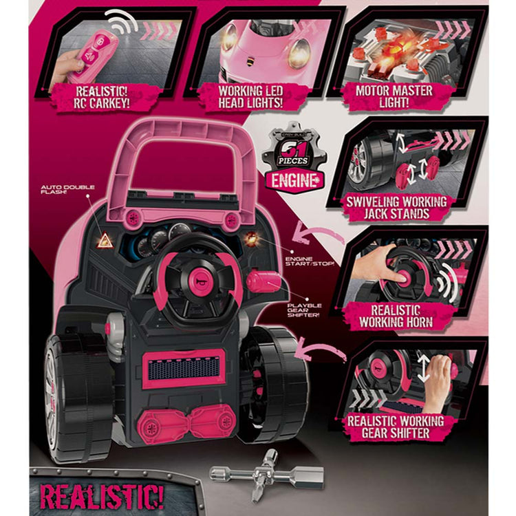 Macchina Elettrica da Costruire Giocattolo Bambini Luci Suoni Accessori Rosa