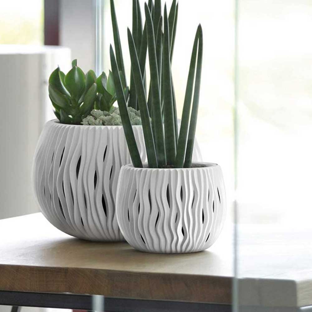 Fioriera Vaso Decorativo Design Moderno Fiori Piante Casa Esterno 18cm Grigio