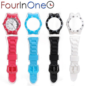 Orologio Da Polso In Silicone Con 4 Cinturini Personalizzabili Four In One