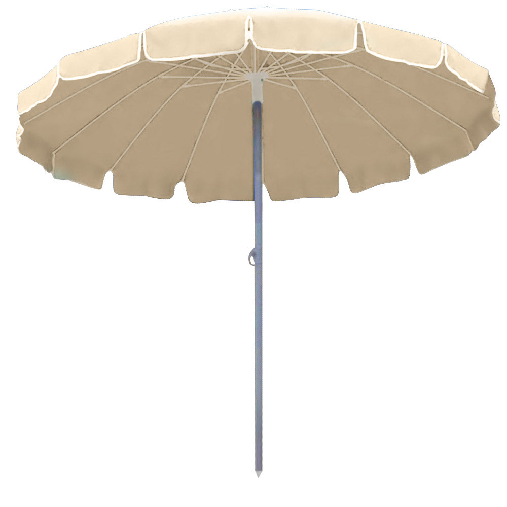 Ombrellone Mare Spiaggia Giardino 220cm Alluminio 16 Stecche con Custodia Beige