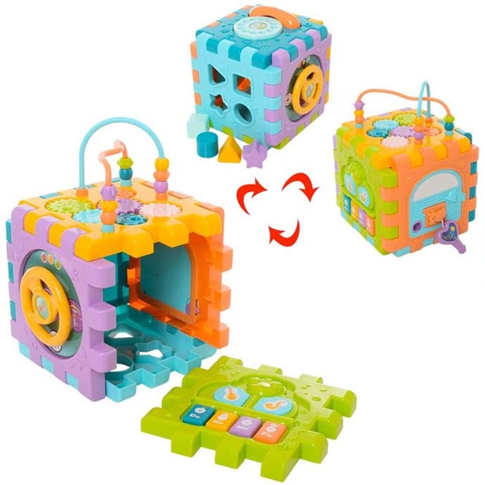 Cubo Centro Attivita Giocattolo Prima Infanzia Bambini Gioco con Luci e Suoni