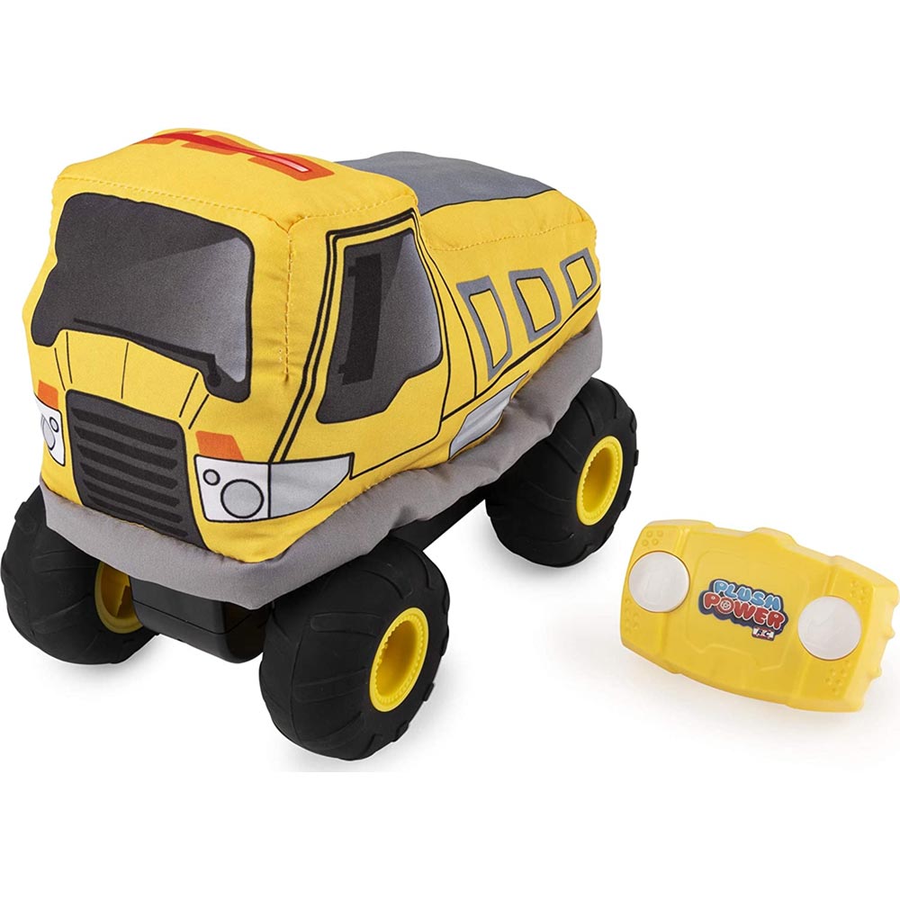 Camion Cantiere Radiococmandato Peluche Plush Power Giocattolo Bambini Giallo