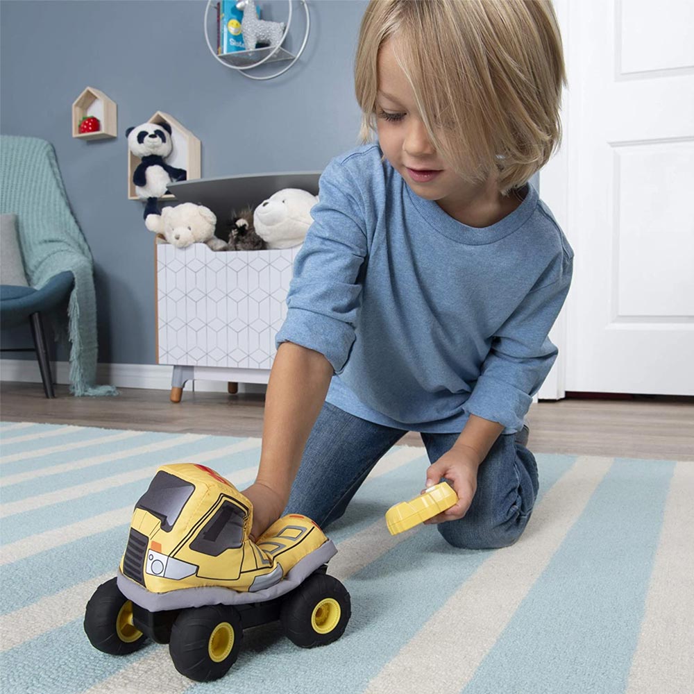 Camion Cantiere Radiococmandato Peluche Plush Power Giocattolo Bambini Giallo