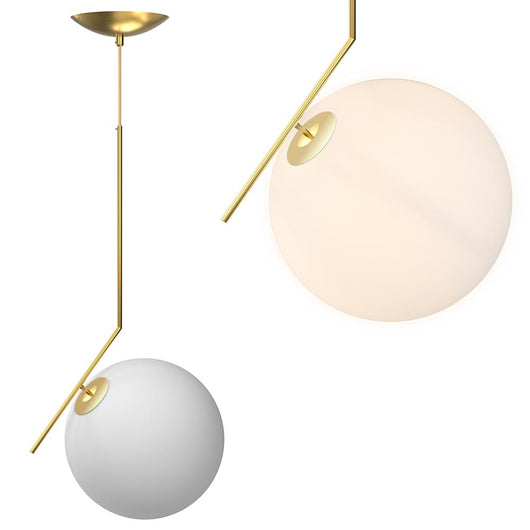 Lampadario Lampada Sospensione Sfera 25 cm Design Moderno Paralume Metallo Oro