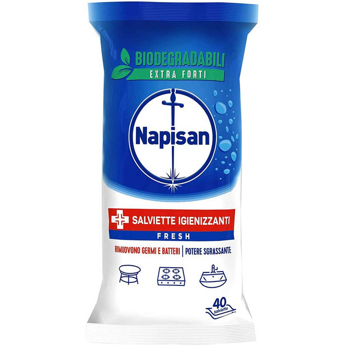 320 x Napisan Salviettine Igienizzanti Multisuperfici Biodegradabili Fresh