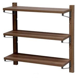 Libreria Mensole Scaffale Parete Design Moderno Legno MDF 3 Ripiani Noce 60x17cm