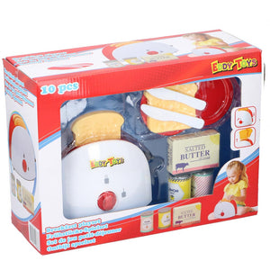 Set Colazione Tostapane Giocattolo Funzionante Accessori Gioco Bambini Cucina