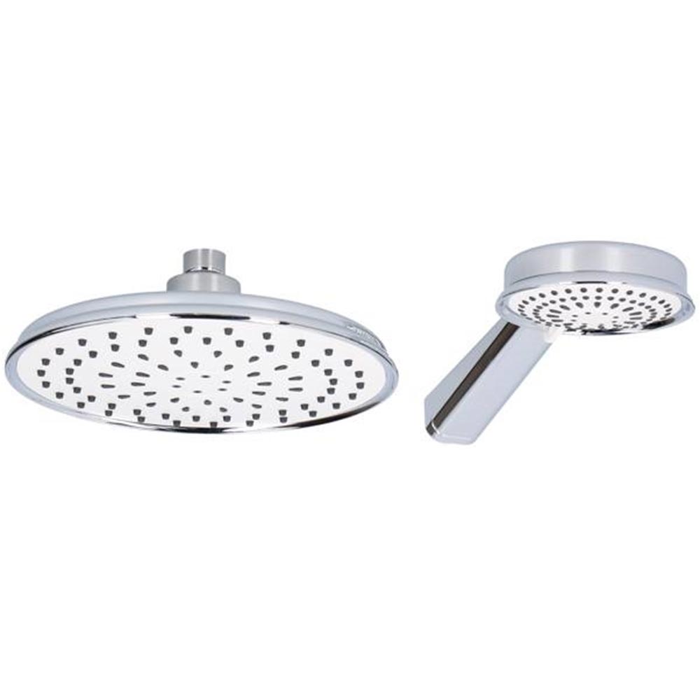 Set Bagno Soffione Doccia Diametro 20 cm + Doccetta 10cm Bagno Vasca Cromato