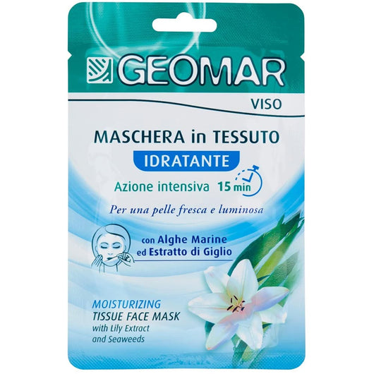 Geomar Maschera Viso in Tessuto Idratante Azione Intensiva con Giglio e Alghe