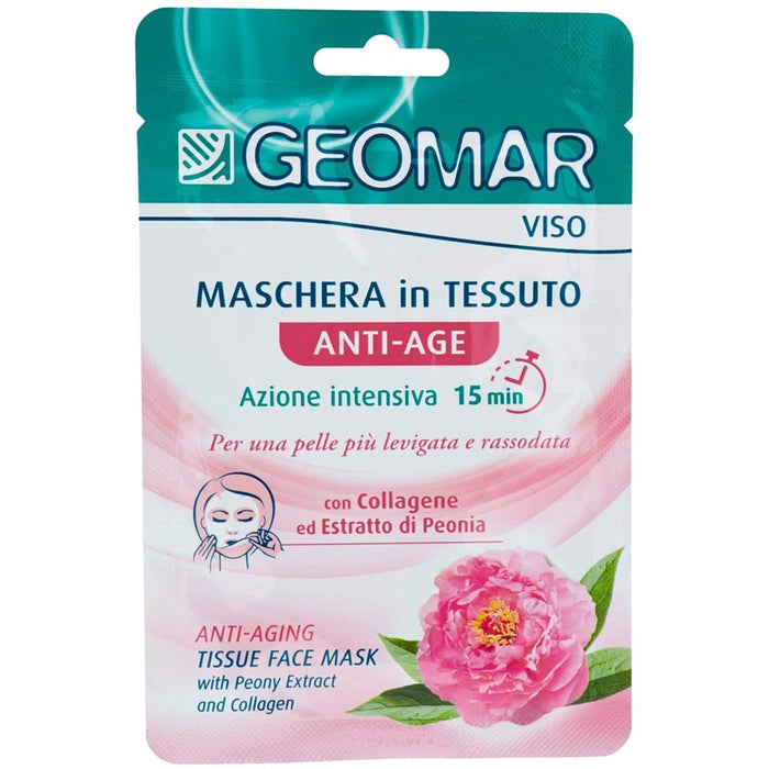 Geomar Maschera Viso in Tessuto Anti-Age Azione Intensiva con Estratto di Peonia