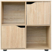 Mobile Armadio Libreria Bassa Design Cubo Moderno 4 Ripiani 2 Ante 60x29cm Acero