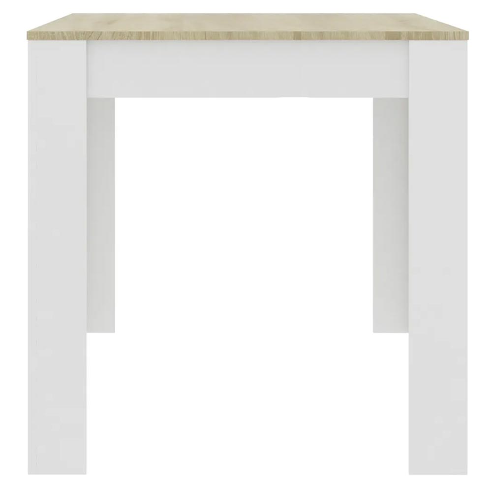 Tavolo da Pranzo Cucina Rettangolare Moderno in Legno 120x80x74cm Bianco e Acero