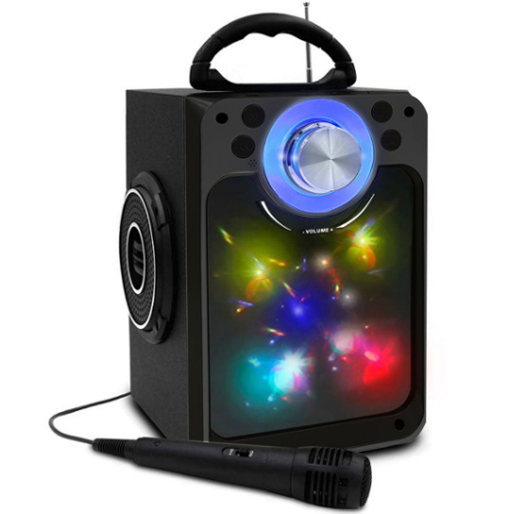 Cassa Altoparlante Speaker Bluetooth con Microfono Giochi Luce LED USB Aux SD