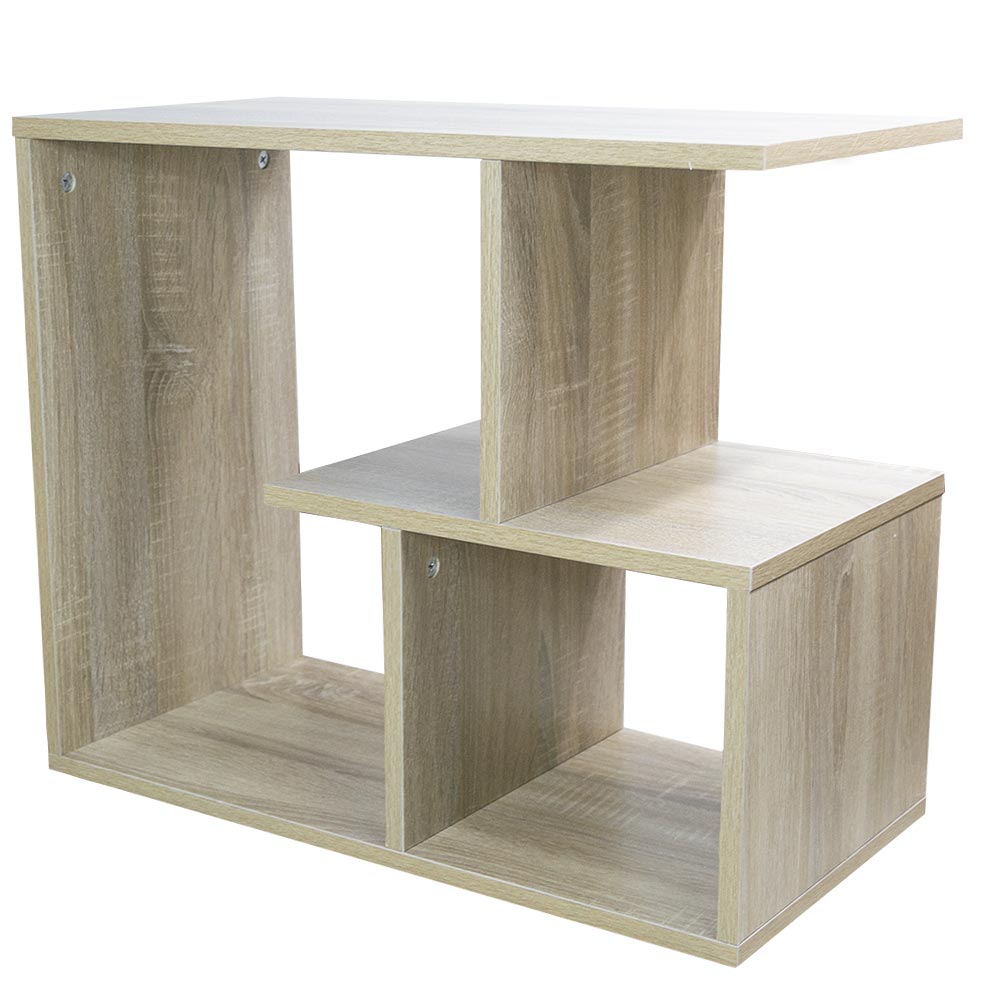 Libreria Tavolino Divano Design Moderno 5 Ripiani 60x30x50cm Casa Ufficio Beige