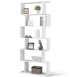 Libreria Design Moderna Scaffale 6 Ripiani 190x80x24cm Casa Ufficio Bianco