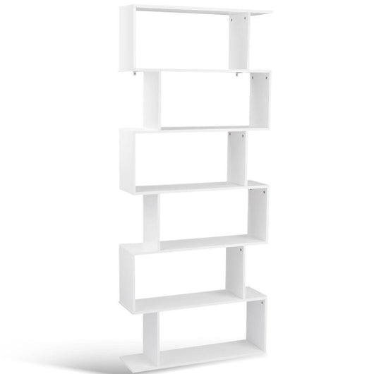 Libreria Design Moderna Scaffale 6 Ripiani 190x80x24cm Casa Ufficio Bianco