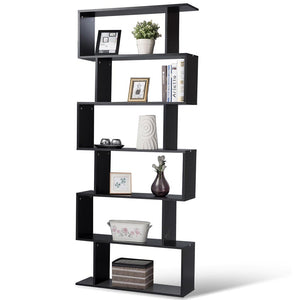 Libreria Design Moderna Scaffale 6 Ripiani 190x80x24cm Casa Ufficio Nero