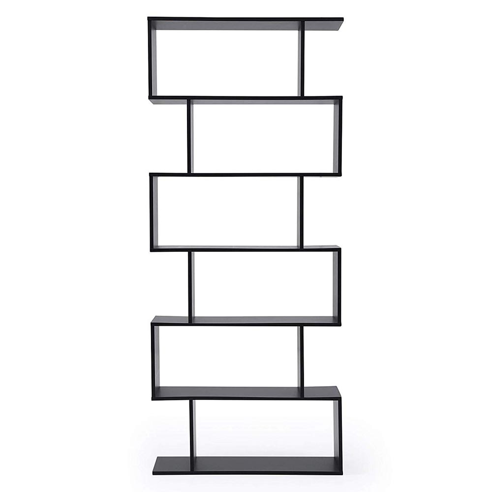 Libreria Design Moderna Scaffale 6 Ripiani 190x80x24cm Casa Ufficio Nero