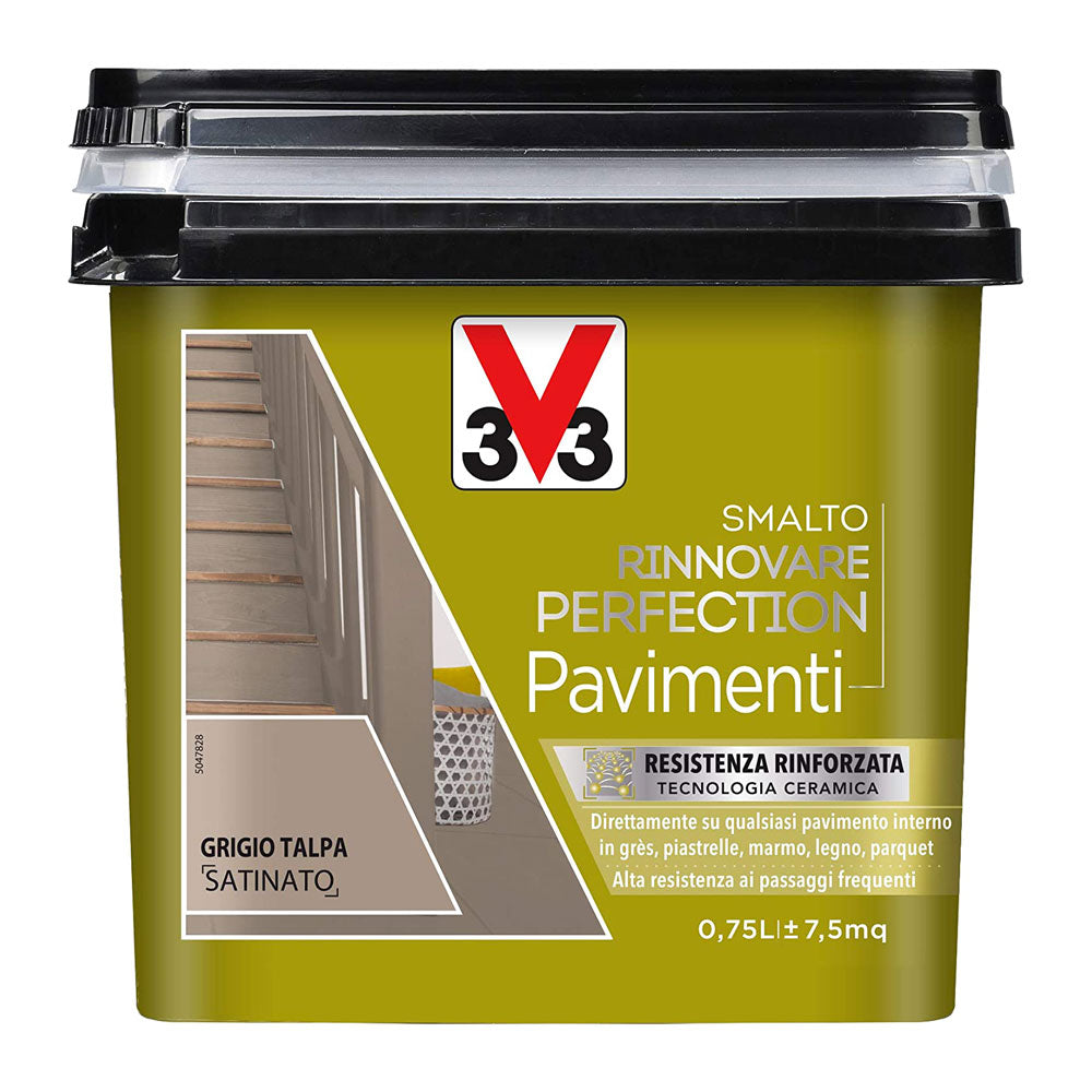 V33 Smalto Rinnovare Perfection Pavimenti Gres Piastrelle Marmo Granito Parquet Colore: Grigio Talpa Satinato